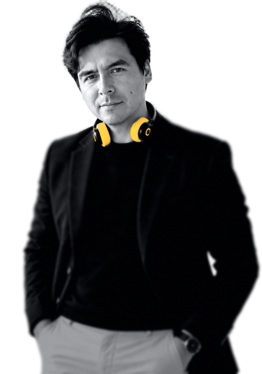 Retrato en blanco y negro de Miguel Ángel Rincón León